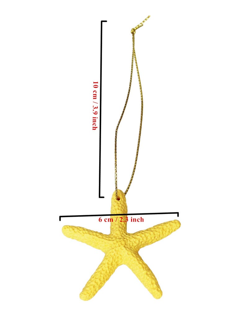 LJY 40 Pieces 2.3 Inches Resin Pencil Finger Starfish with Rope for Christmas Tree Hanging Ornaments Beach Theme Wedding Home Decor & DIY Craft Project, 10 Colors - Image 3